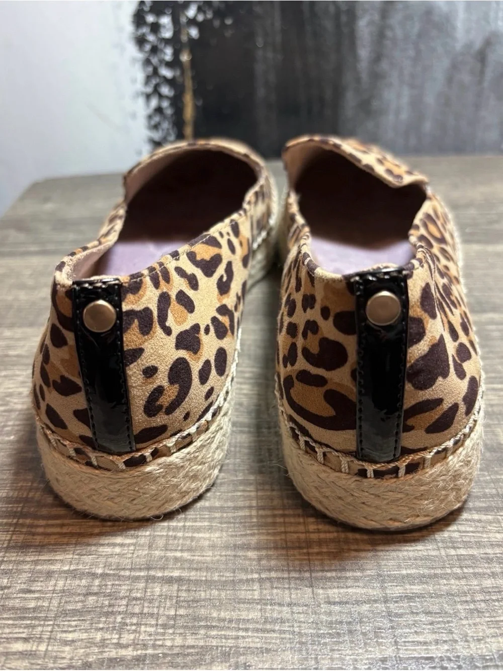 Dr. Scholl's Leopard Print Espadrille Slip-Ons - Tan/Black